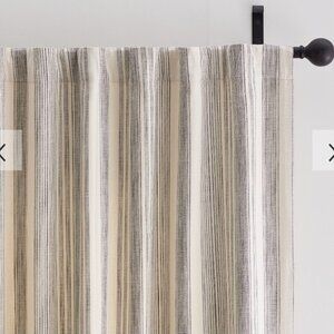 Pottery Barn Hawthorne Stripe 50" x 84" curtains in Taupe